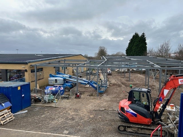 Steel Frame Completion at Pegasus School Expansion